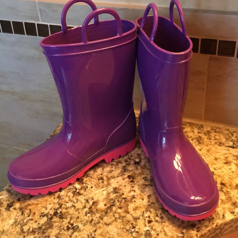 Little girls purple Jelly Beans rain boots